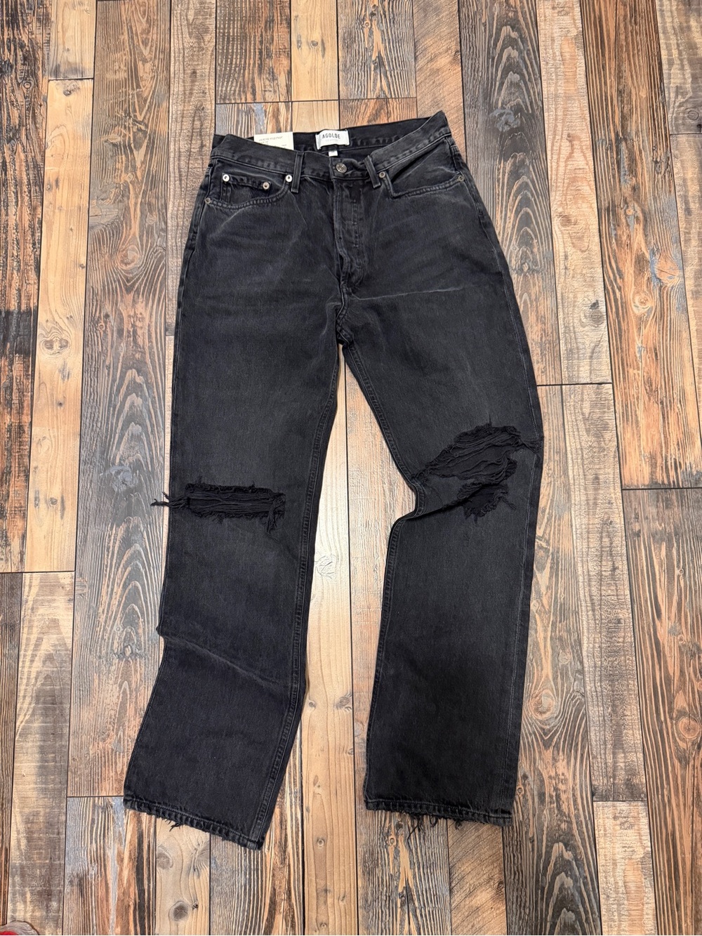 Agolde Lana Jean Straight Leg in Black - Picture 2 of 11